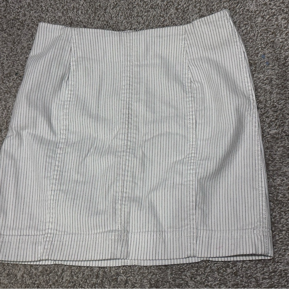 Classic White Pinstripe Skirt